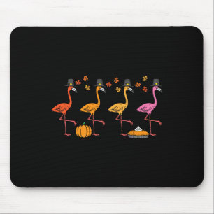 Thanksgiving Flamingos Funny Fall Autumn Bird Men Mouse Pad