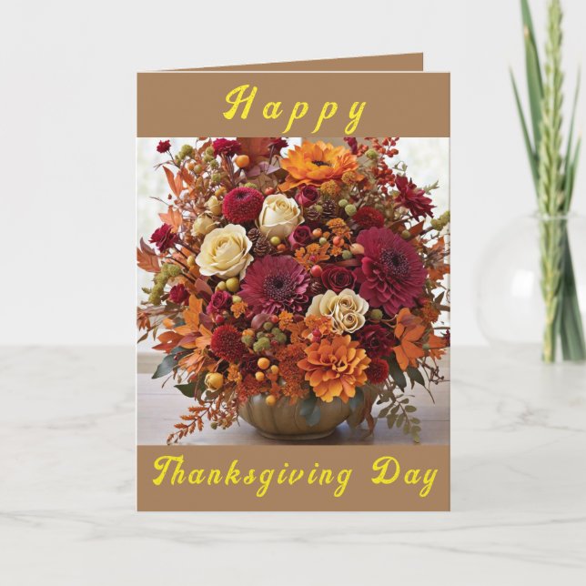 Thanksgiving Floral Arrangement Card (Front)