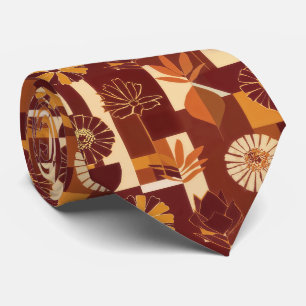 Thanksgiving Floral Harvest Pattern Neck Tie