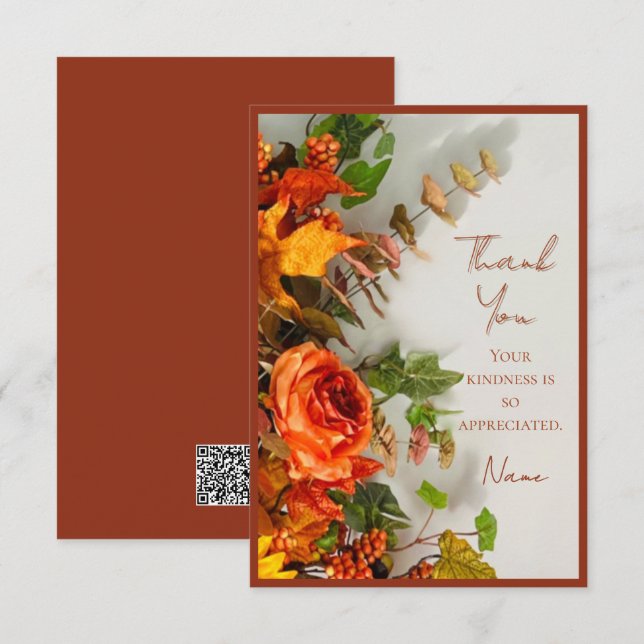 Thanksgiving Florals Holiday Spice Invitation Card (Front/Back)