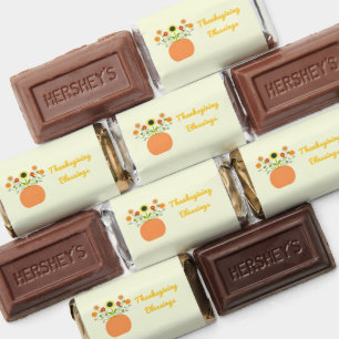 Thanksgiving Flowers in Pumpkin Custom Hershey's Miniatures