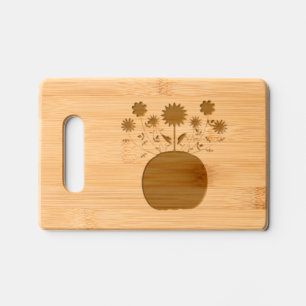 Thanksgiving Flowers in Pumpkin Engraved Cutting Board