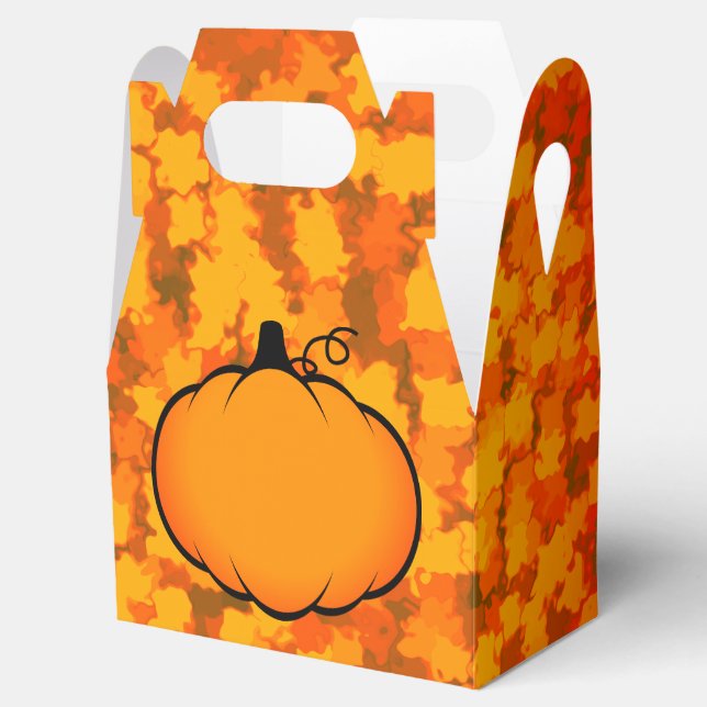 Thanksgiving Foliage Pumpkin Drawing Favor Boxes (Opened)
