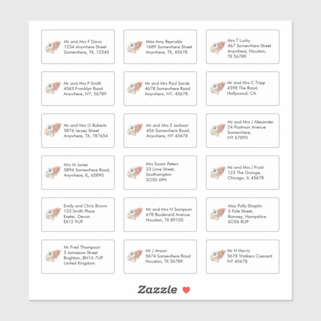 Thanksgiving Food 18 Individual Name Addresses Sticker (Sheet)