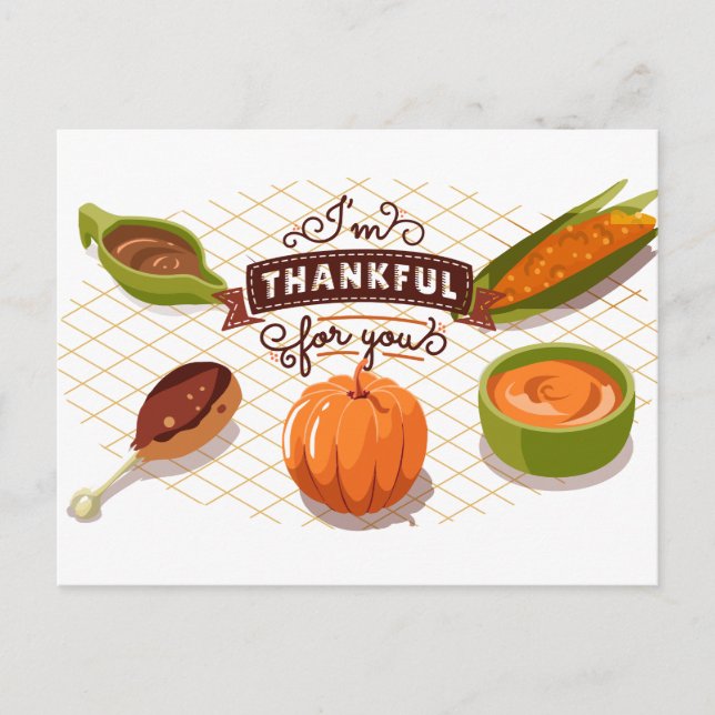 Thanksgiving foods postcard (Front)