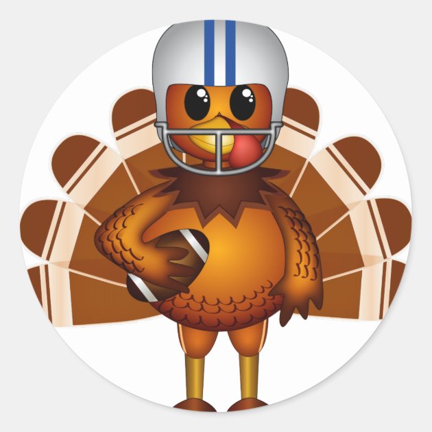 Thanksgiving Football Classic Round Sticker