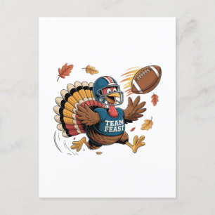 Thanksgiving Football Turkey Fantasy Football Invitation Postcard