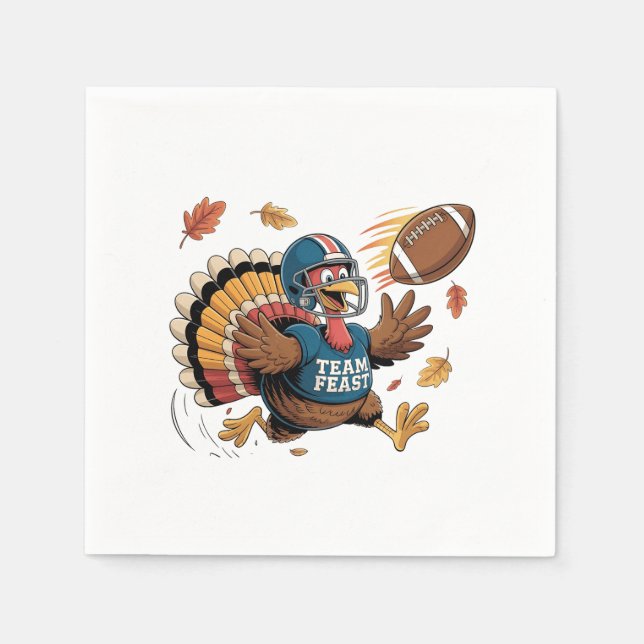 Thanksgiving Football Turkey Fantasy Football Napkins (Front)