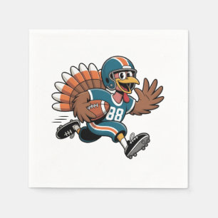 Thanksgiving Football Turkey Fantasy Football Napkins
