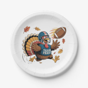 Thanksgiving Football Turkey Fantasy Football Paper Plates