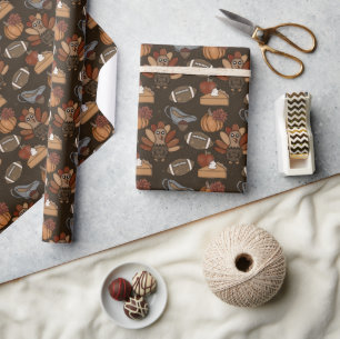 Thanksgiving Football  Wrapping Paper