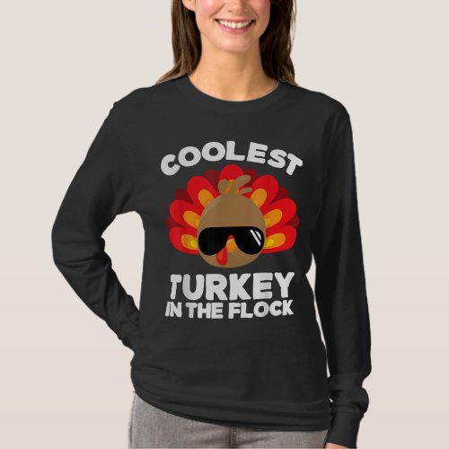 Thanksgiving For Boys Toddlers Coolest Turkey T_Shirt