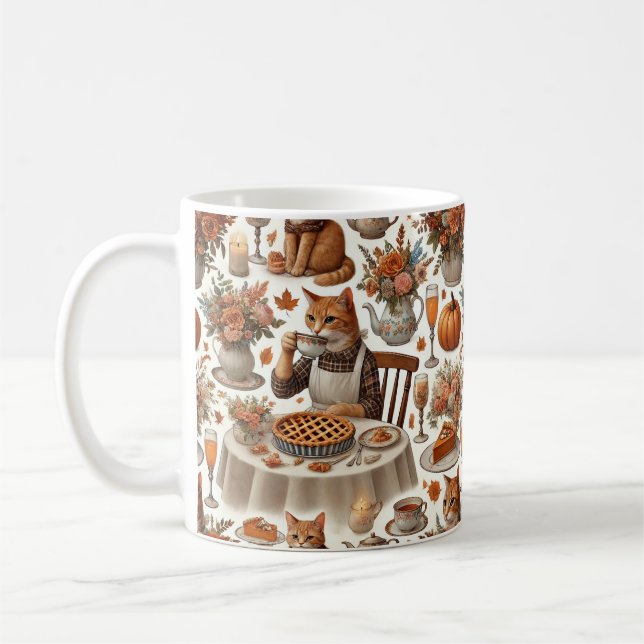 Thanksgiving for Cat Lovers Coffee Mug (Left)