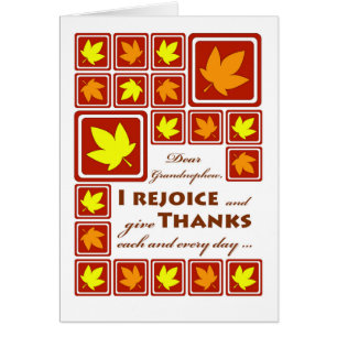 Thanksgiving for Grandnephew, Fall Leaf Tiles Cards