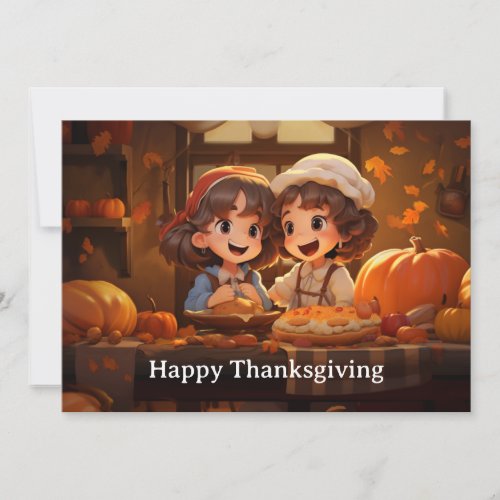 Thanksgiving for Kids 24 Holiday Card