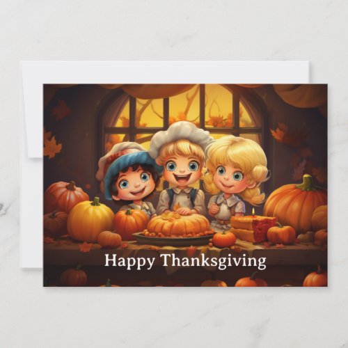 Thanksgiving for Kids 25 Holiday Card