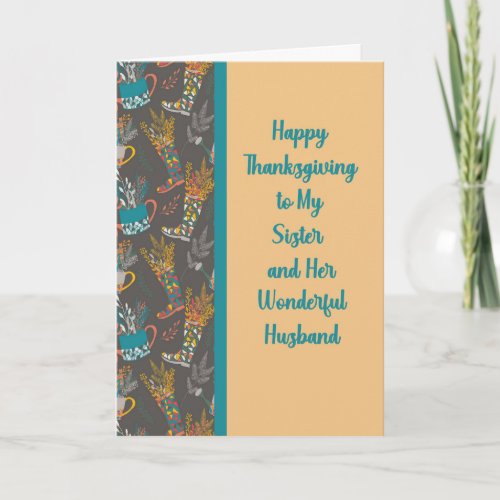 Thanksgiving for Sister  Husband Tan  Brown Card
