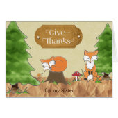 Thanksgiving for Sister Scrapbook-look Woods Foxes (Front Horizontal)