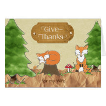 Thanksgiving for Wife Scrapbook-look Woods Foxes