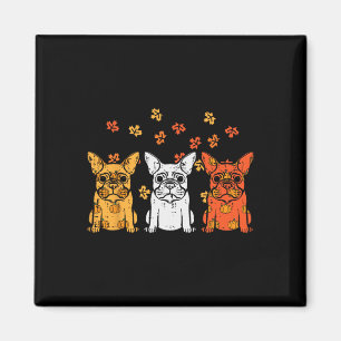 Thanksgiving French Bulldog Fall Frenchie Dog Men  Magnet