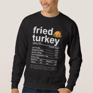 Thanksgiving Fried Turkey Nutritional Facts Family Sweatshirt