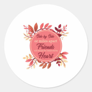 Thanksgiving Friend Friendship Fall Outfit Women Classic Round Sticker