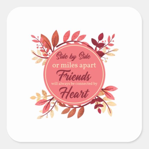 Thanksgiving Friend Friendship Fall Outfit Women Square Sticker