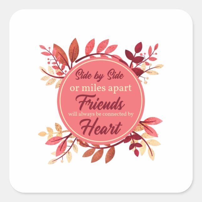 Thanksgiving Friend Friendship Fall Outfit Women Square Sticker (Front)