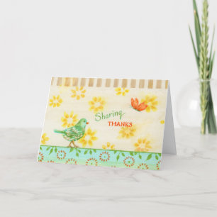 Thanksgiving Friend Sharing Thanks Bird Card