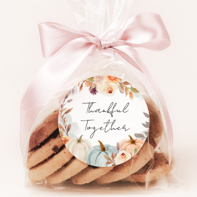 Thanksgiving Friends Giving Dinner Favor Classic Round Sticker (Creator Uploaded)