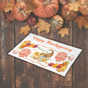 Thanksgiving Friendsgiving Autumn Cloth Placemat