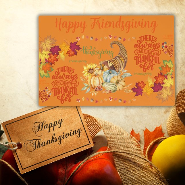 Thanksgiving Friendsgiving Autumn on orange | Placemat (Creator Uploaded)