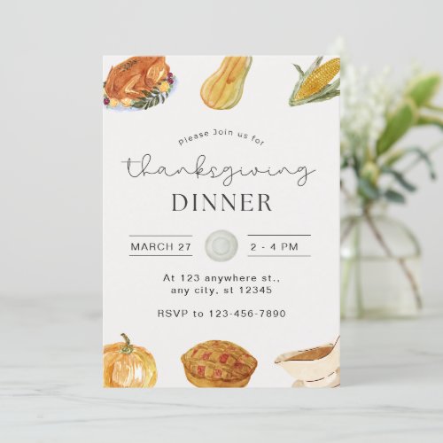 Thanksgiving Friendsgiving Dinner Invitation