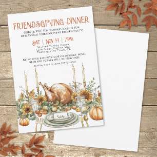 Thanksgiving Friendsgiving Dinner Party Invitation