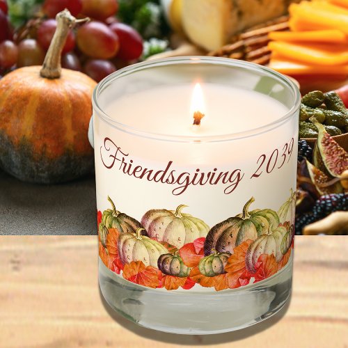 Thanksgiving Friendsgiving  Fall colors Pumpkins  Scented Candle