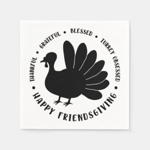 Thanksgiving Friendsgiving Fall Turkey   Holiday  Napkins