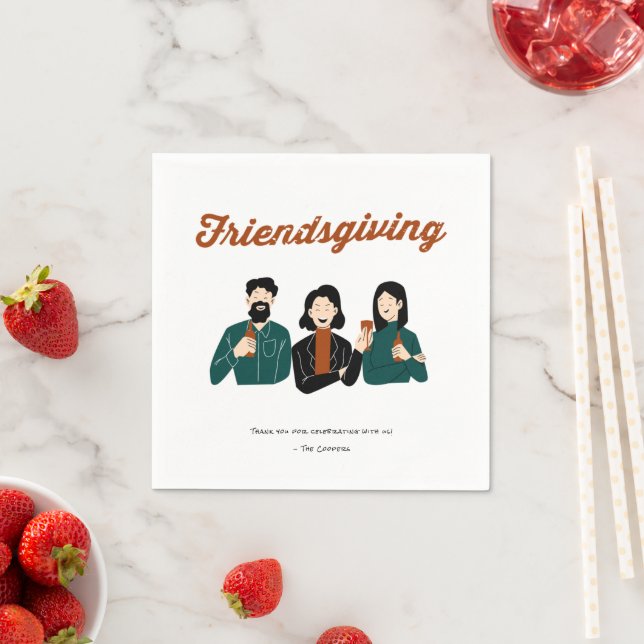 Thanksgiving Friendsgiving Friend Dinner Party Napkins (Insitu)