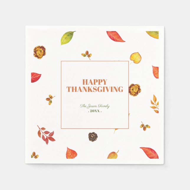 Thanksgiving Friendsgiving Paper Napkins (Front)