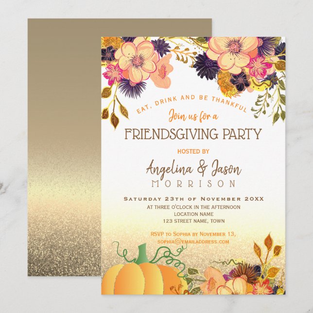 Thanksgiving Friendsgiving Party Invitation (Front/Back)