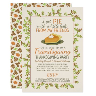 thanksgiving pie dinner party invitation zazzle com