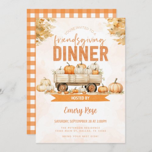 Thanksgiving Friendsgiving Potluck Dinner Invitation