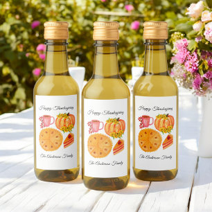 Thanksgiving Friendsgiving Pumpkin Spice Latte Wine Label