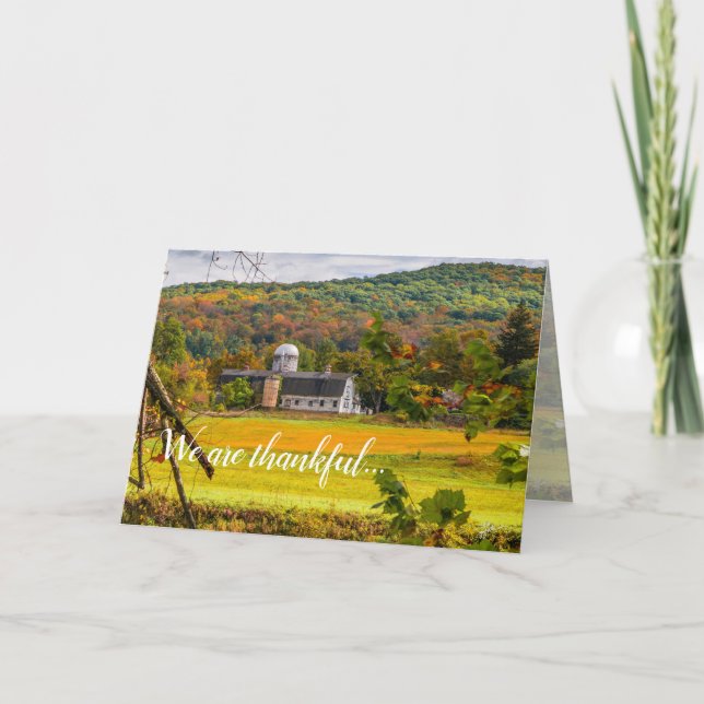 Thanksgiving Friendship Thankful Fall Autumn Holiday Card (Front)