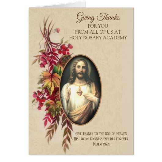 Thanksgiving from all of Us Sacred Heart of Jesus (Front)