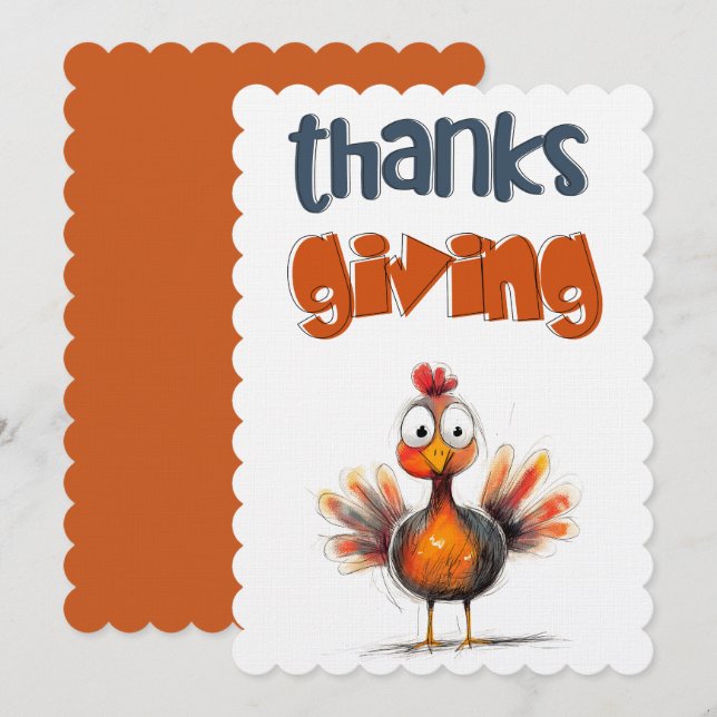 Thanksgiving from the Goofy Turkey عيد الشكر Invitation (Front/Back)