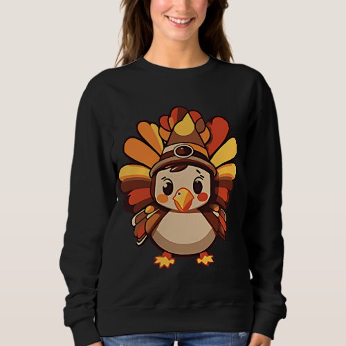 Thanksgiving Front And Back Turkey Gravy Cute Turk Sweatshirt