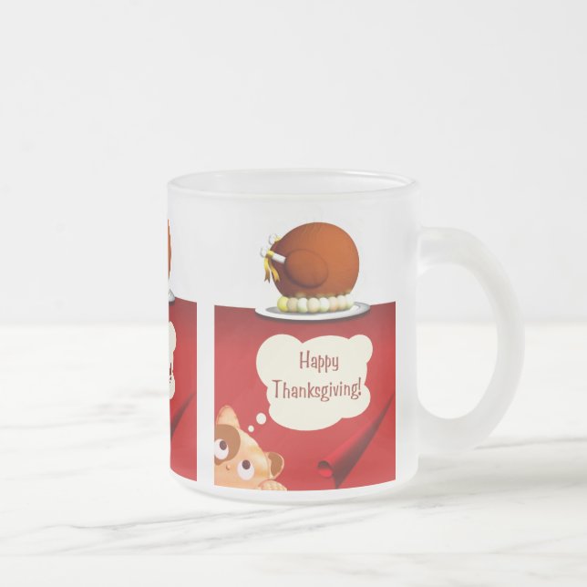 Thanksgiving Frosted Glass Mug (Right)