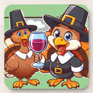 Thanksgiving fun beverage coaster