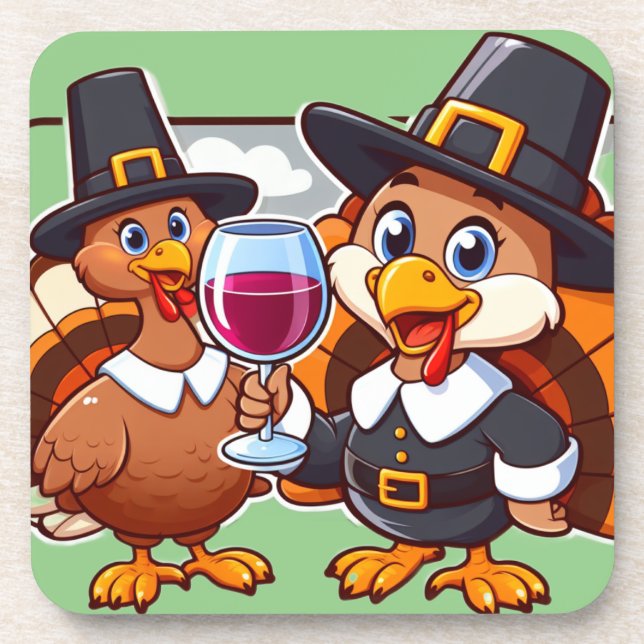 Thanksgiving fun beverage coaster (Front)