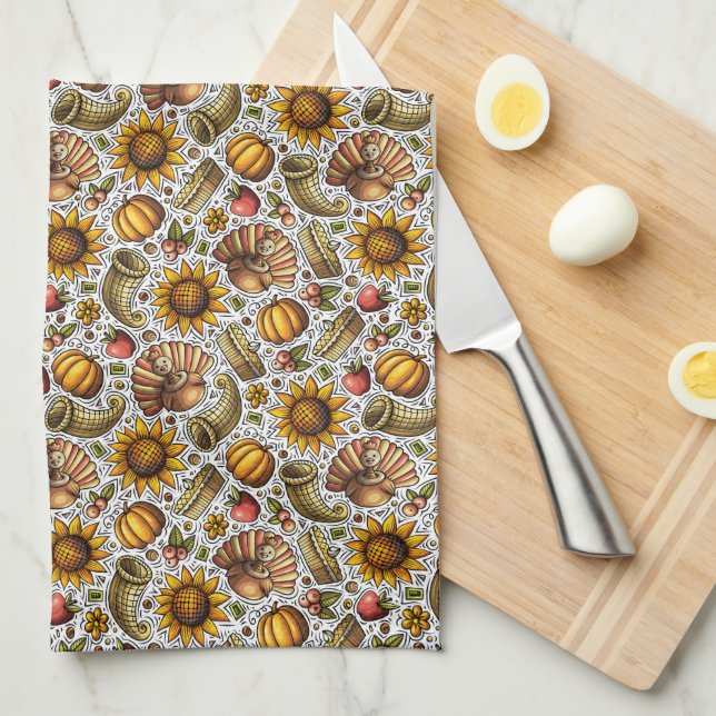 Thanksgiving Fun Kitchen Towel (Quarter Fold)